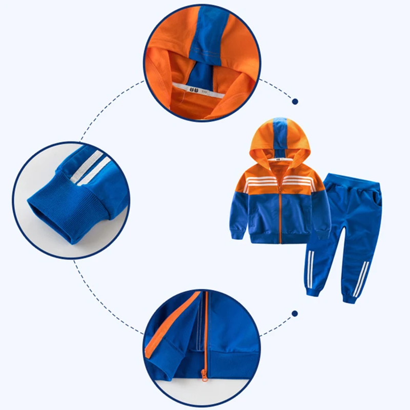 

BINIDUCKLING New Kids Boys Clothes Set Autumn Spring Cotton Zipper Hoodies Pants Big Boys Outfits Children's Clothing 9T 8T 7T