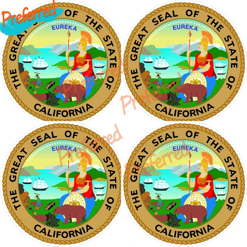 

The Great State of Caifornia Seal Decal Sticker Laminated Eureka! Waterproof Decals for Car Laptops Racing Helmet Wall Sticker