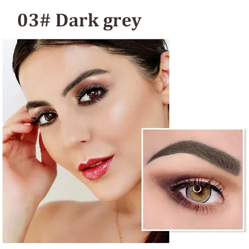 Dark gery 1 шт., 4 головки, тонкий эскиз, жидкий карандаш, микроблейдинг, для бровей, тату, ручка, водостойкая, коричневая, тонкая ручка, усилитель бровей, инструмент для макияжа - Цвет: Dark gery