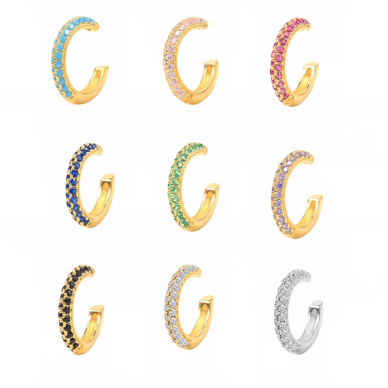 

ROXI Simple Crystal C Sahpe Clip Earrings for Women 925 Sterling Silver Fake Cartilage Earring Jewelry Non-Piercing Pendientes