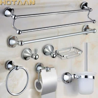 hotaan new stainless steel bathroom accessories setrobe hookpaper holdertowel barsoap basket bathroom sets chrome 810600t