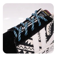 weiou 5mm round type polyester two tone twill middle dot checkered laces exclusive red white black shoestring for boots shoelace