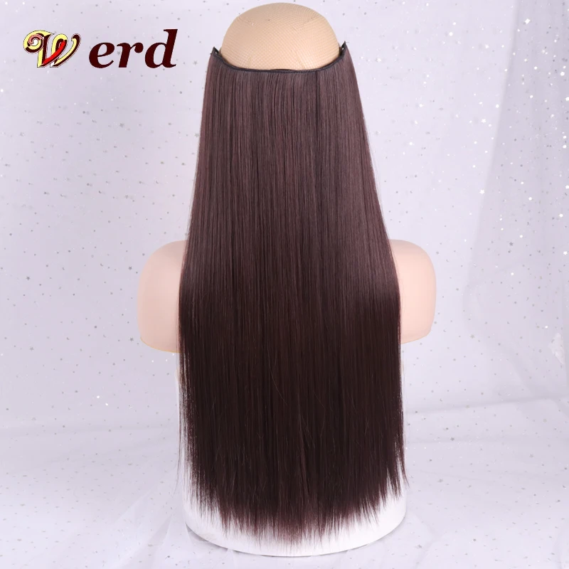 Длинные прямые женские волосы для наращивания на заколках черные коричневые