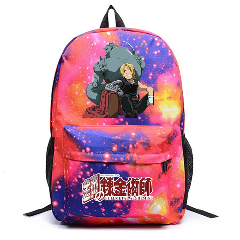 

Холщовый Рюкзак Унисекс для ноутбука, повседневный школьный ранец в стиле аниме, металлический Alchemist, высокого качества, дорожная сумка для студентов