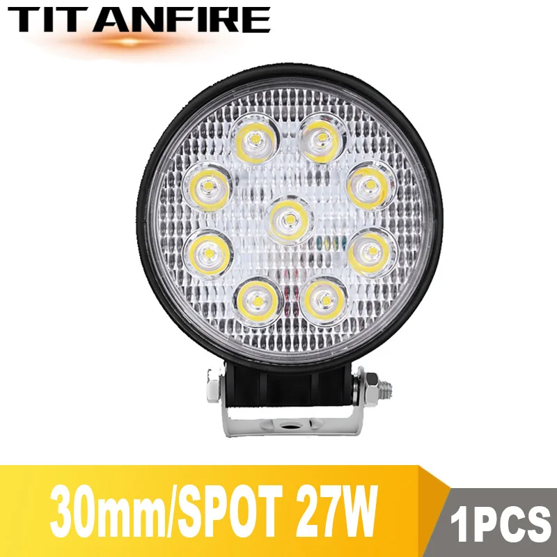 27W Spot 1Pcs TF30 4 дюйма 6 дюймов 18 Вт 27 Вт 48 Вт 64 Вт Светодиодный светильник бар рабочий светильник 4WD грузовик Трактор Лодка прицеп 4x4 внедорожник ATV 12 В 24 в наводнение/пятно внедорожника - Цвет: 27W Spot 1Pcs