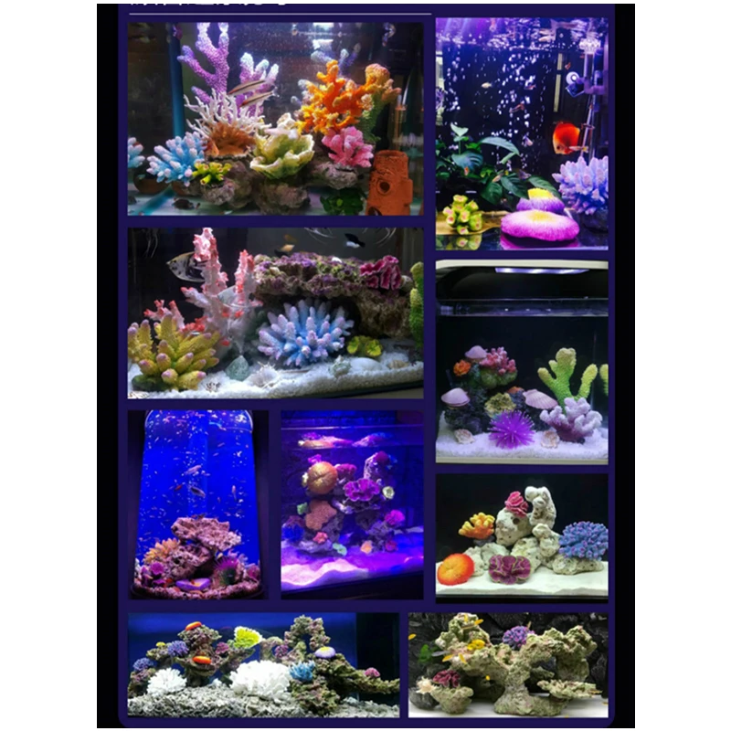 

Beautiful Artificial Coral Aquarium Decoration Rock Fish Tank Coral Reef Ornament Stone Resin Aquarium Accessories 12 Styles