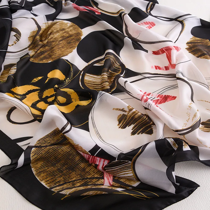 

luxury brand women's scarf fashion lady silk scarves print soft shawls pashmina foulard bandana echarpe hiver femme