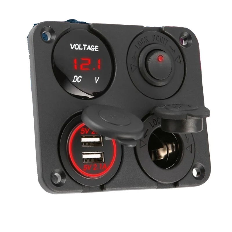 Многофункциональный светодиодный выключатель 4 в 1 для автомобиля судовая лодка