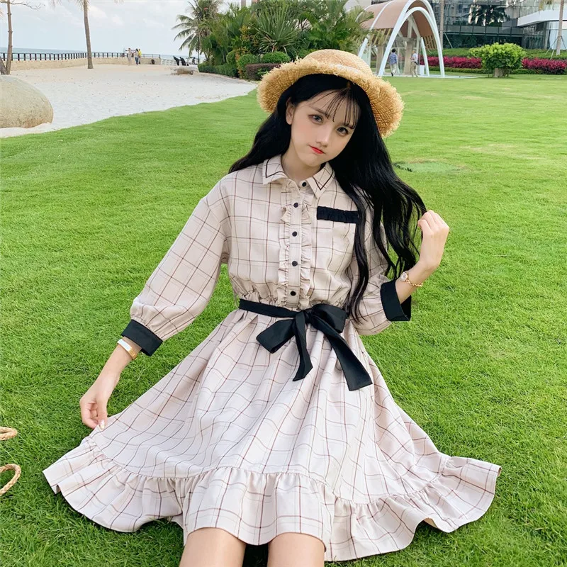 Платье Поло женское в готическом стиле винтажное платье с воротником поло