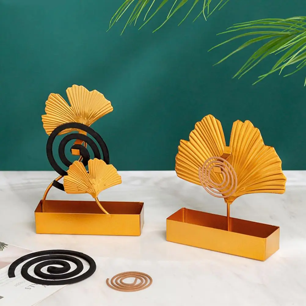 

Mosquito Coil Holder Incense Holder Leaf Design Metal Mosquito Coil Bracket for Home Patio Room Decoration