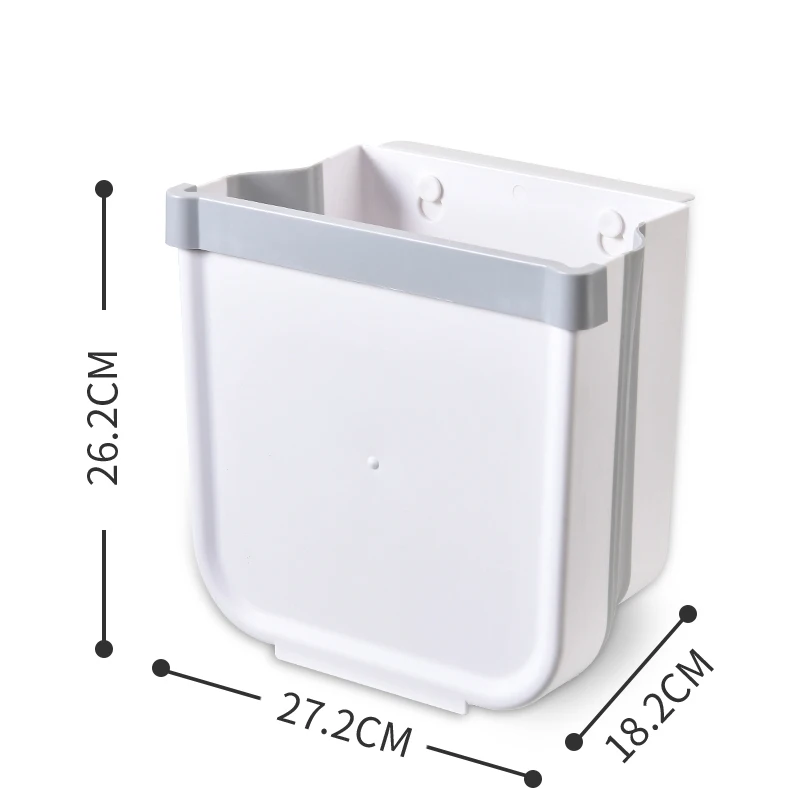 

Large Capacity Simplicity Space Saving Wall-Mounted Foldable Plastic Trash Can Cabinet Door Rubbish Bin Kitchen Garbage Storage