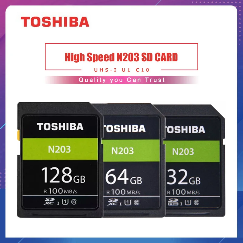 TOSHIBA высокоскоростная SD-карта памяти 32 ГБ 64 128 | Компьютеры и офис