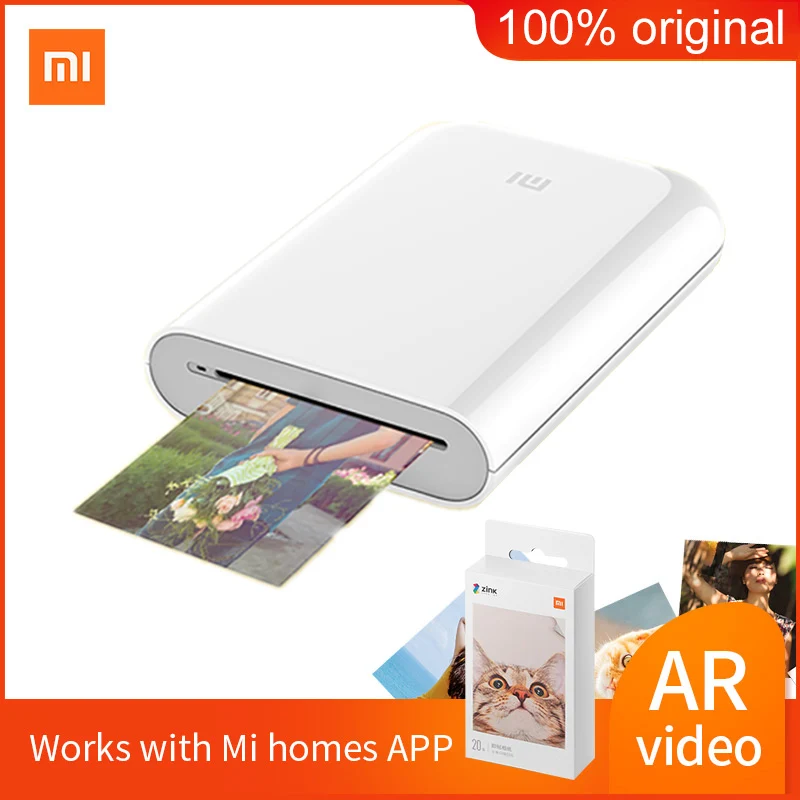 Xiaomi Mini Portable Bluetooth Photo Printer Pocket Thermal Printing with DIY Share Label Sticker Impresoras For Android and iOS