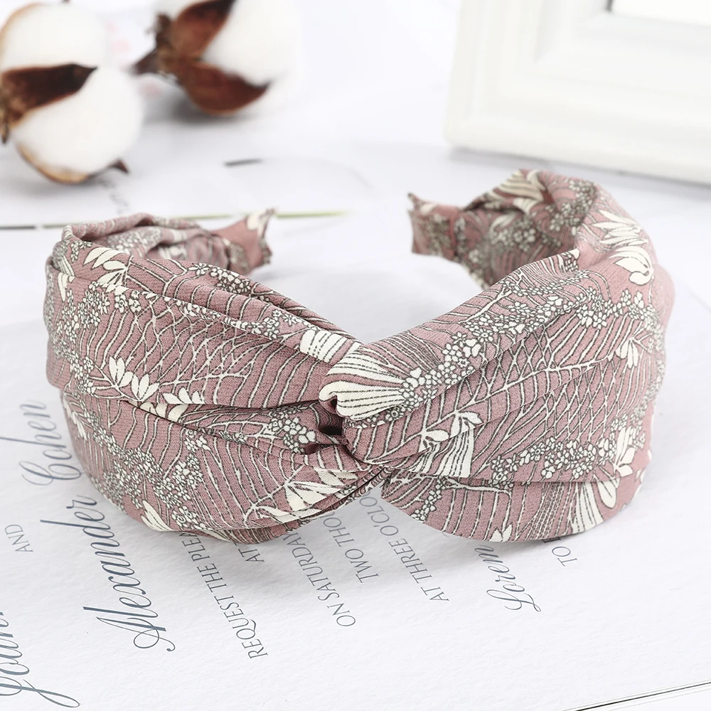 Haimeikang Fashion Bezel Hair Accessories Women's Fabric Print Head Hoop Wide-brimmed Vintage Elegant Headband Hairband |