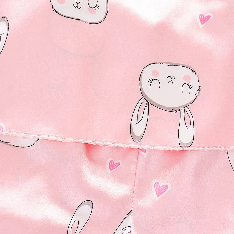 Шелковая майка принцессы для маленьких девочек Пижамный костюм Детская летняя