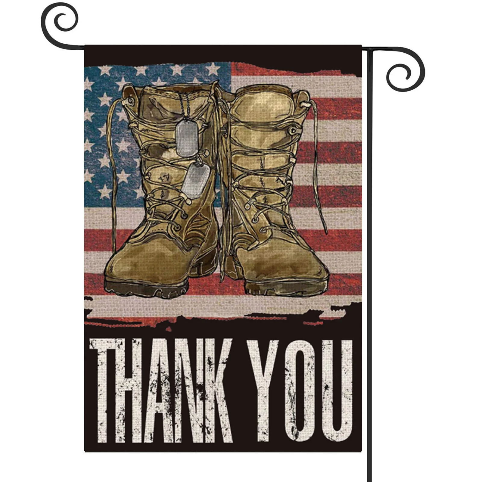 Американский День памяти сапоги спасибо Садовый флаг на открытом воздухе