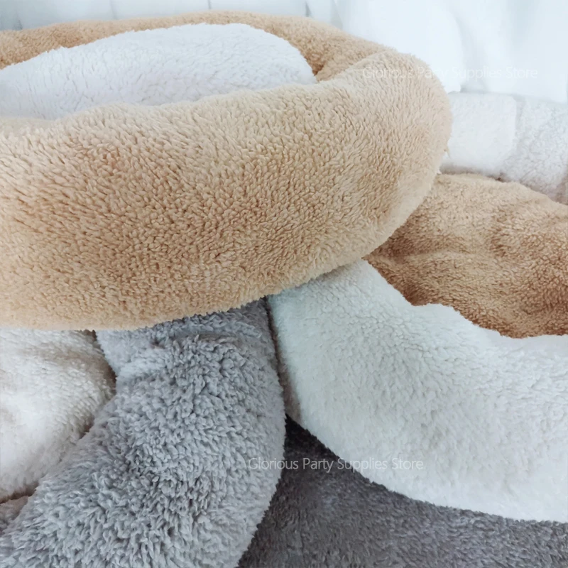 Круглая кровать для кошек мягкая Коралловая Вельветовая собак корзина товары