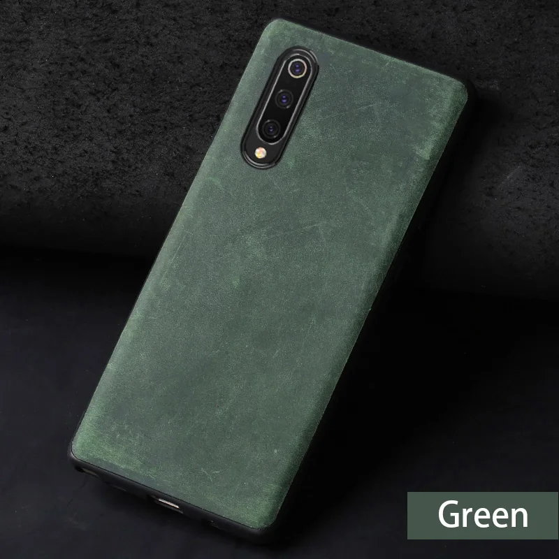 Green Чехол для Xiaomi mi 8 9 9se 9T A1 A2 A3 Lite из воловьей кожи для Max 3 mi x 2s 3 Red mi 6 7 7a Red mi Note 5 6 7 Pro Crazy Horse - Цвет: Green