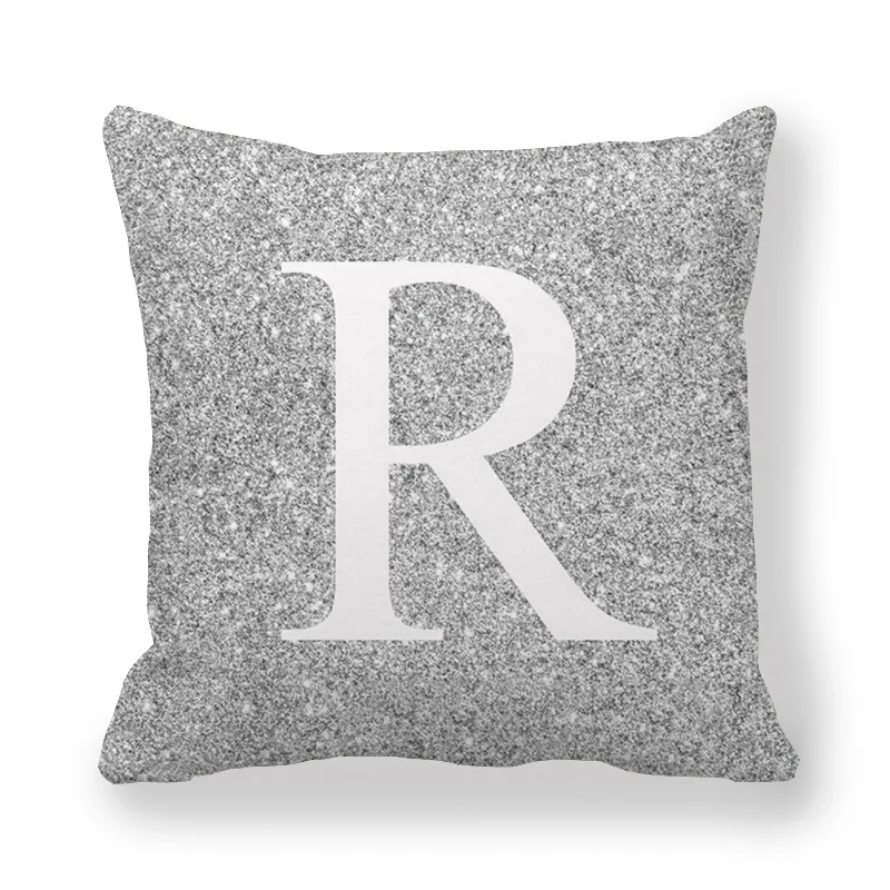 

English Alphabet Printing Pillow Case Gray Series Cushion Cover Simple Style Throw Pillows Covers Sofa Decor Home Supplies