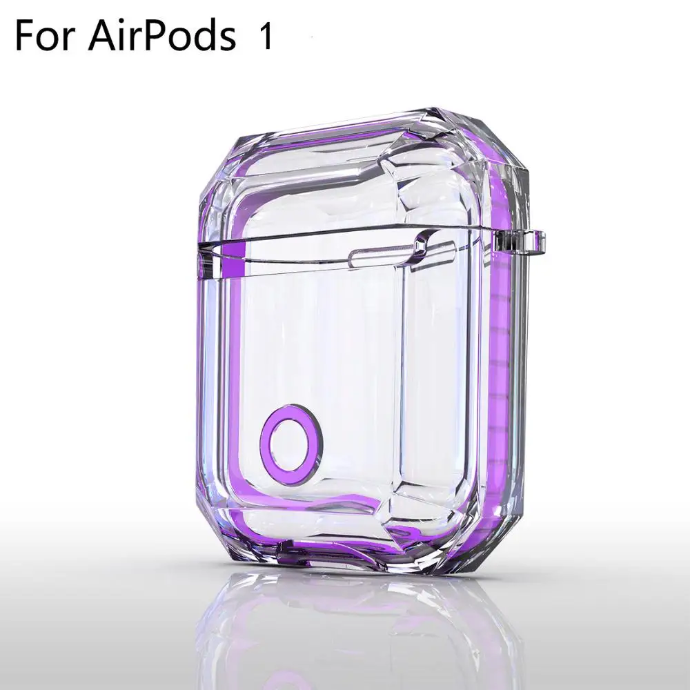 purple for 1 Мягкий прозрачный чехол для наушников Apple Air Pods, беспроводные наушники, защитный чехол, аксессуары для наушников, чехол для Airpod 1 2 - Цвет: purple for 1