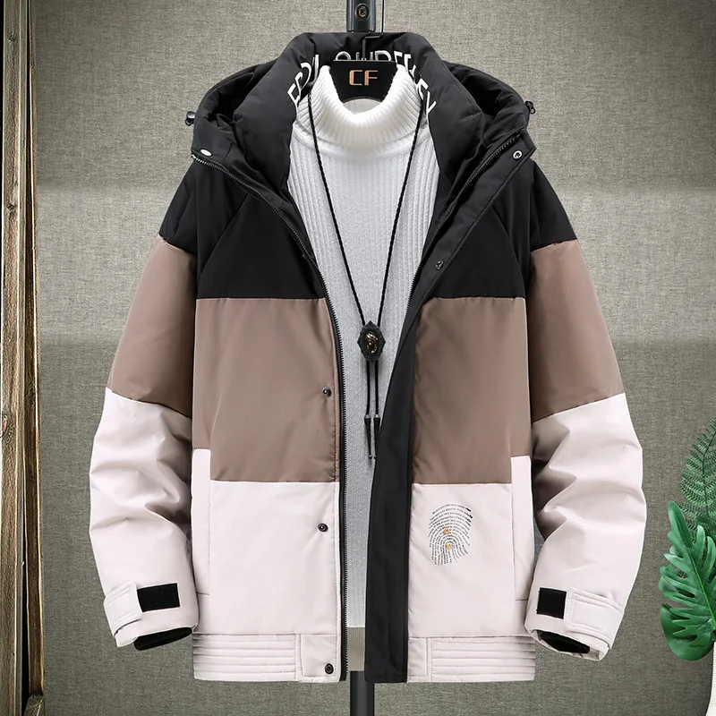 

2021 New Men's Down Jacket Casual Winter Parka Coat Fashion Warm Men Outdoor Down Coat Thicken Hooded Down Jacket Windproof