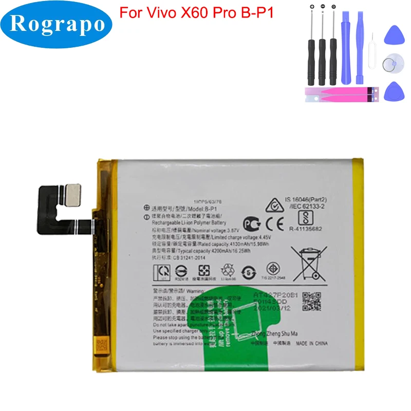 

New Original 3.87V 4200mAh B-P1 Mobile Phone Battery For Vivo X60 Pro V2046