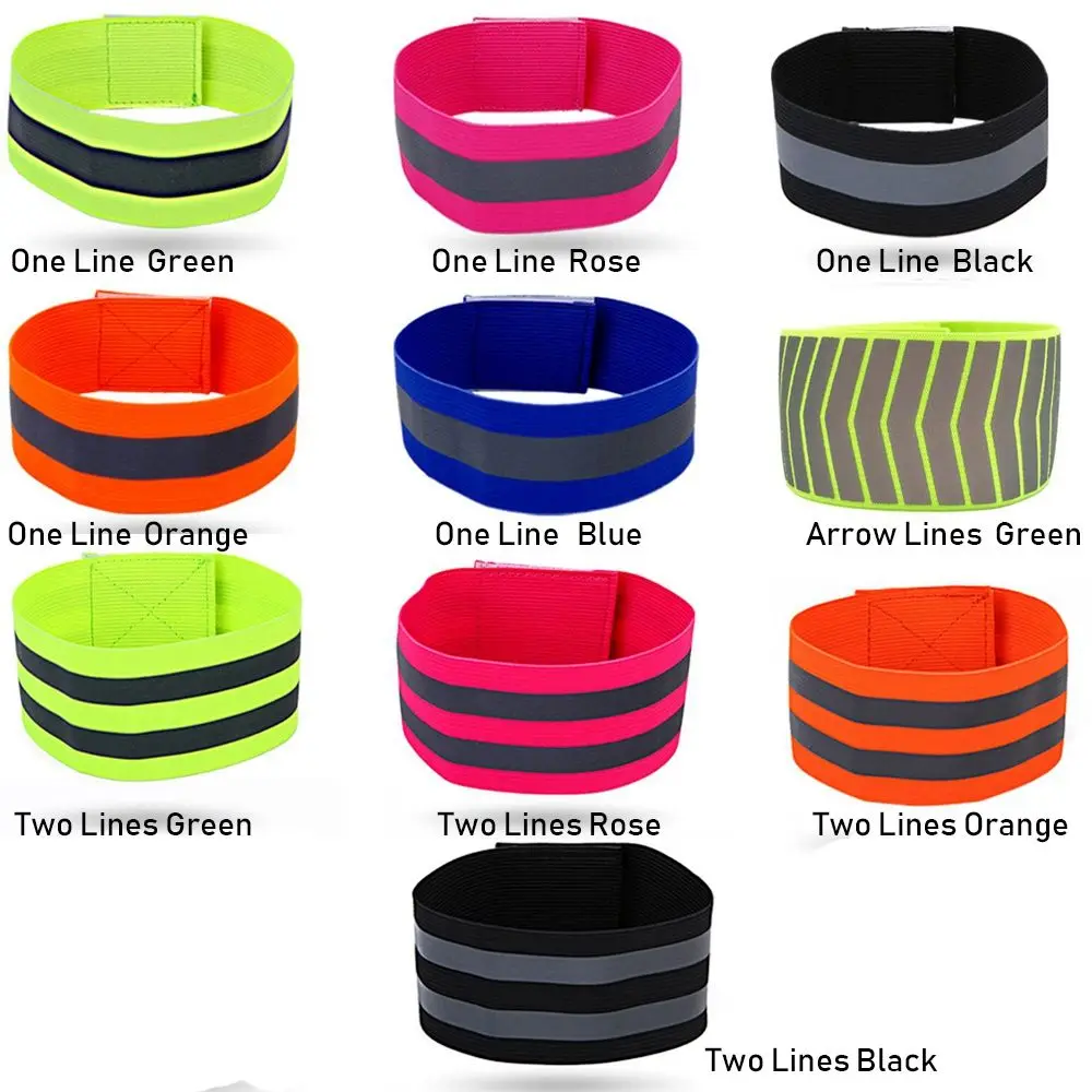 Running Fishing Cycling Reflective Strips Warning Wristband Safety Armband Bicycle Bind Pants Hand Leg Strap Tape | Спорт и
