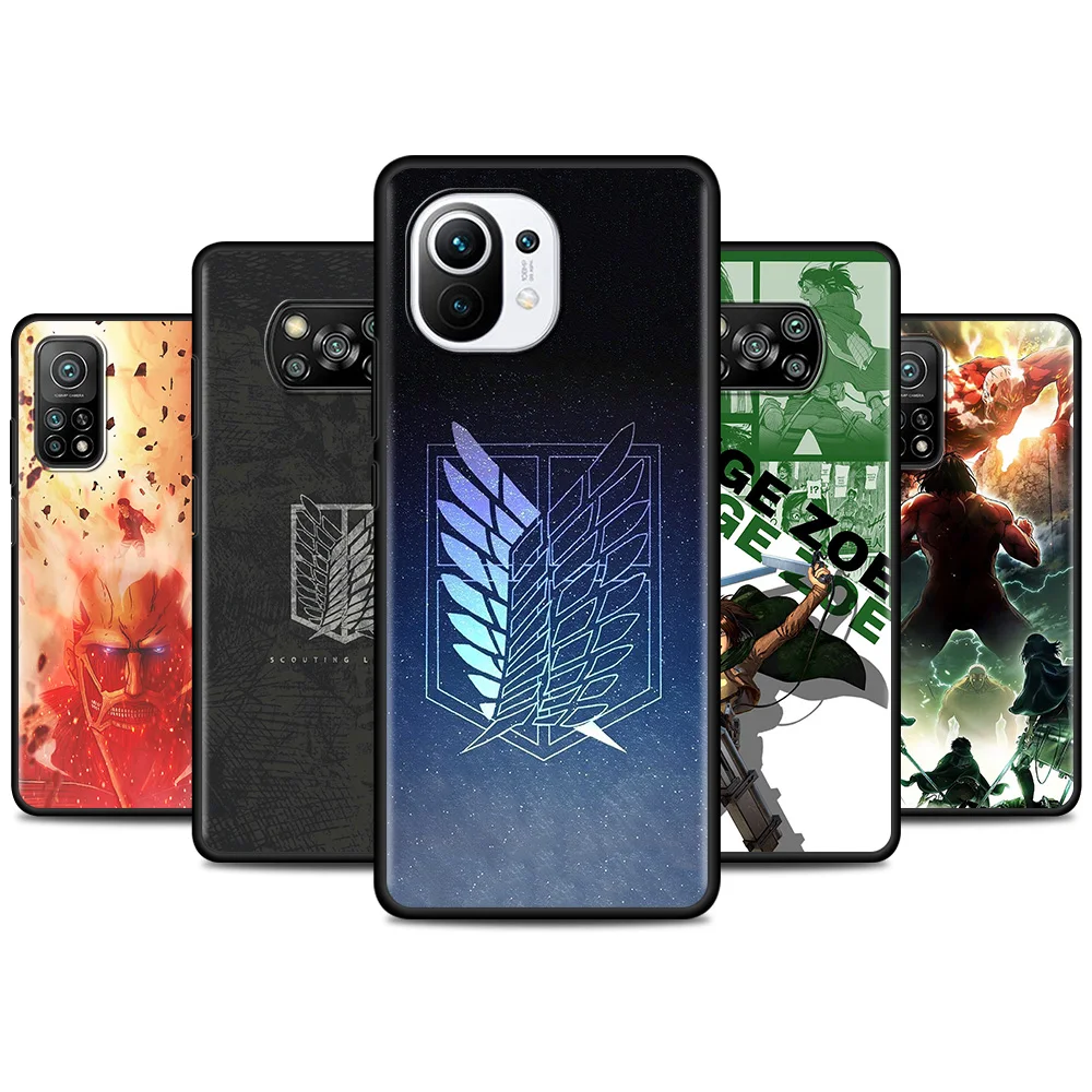 

Phone Case For Xiaomi Mi 10T Pro 11 Lite 5G 9T Note 10 10T Lite A2 CC9 8 CC9E 11Ultra Back Cover Capa Anime Attack On Titan