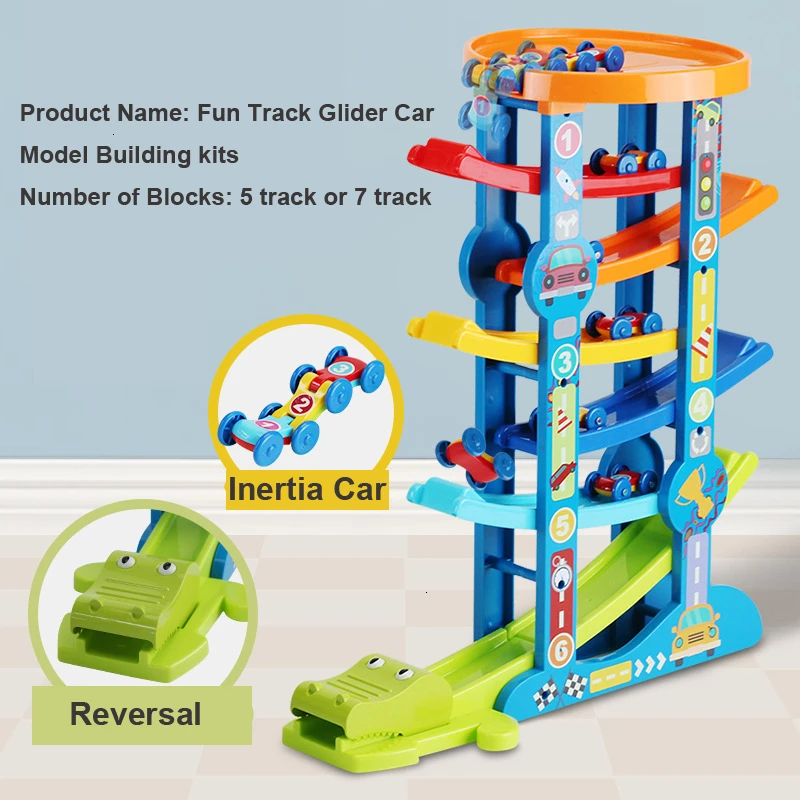 7 слойная гоночная трасса с 6 Мини инерционными машинками раздвижные игрушки для