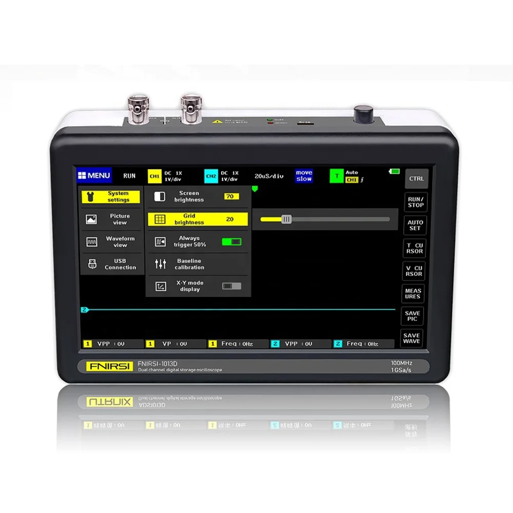 

ADS1013D 2 Channels 100MHz Bandwidth 1GSa/s Sampling Rate Oscilloscope with Color TFT LCD Touching Screen Digital Oscilloscope