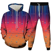women tracksuit 2 piece set colorful print hoodiespants sportwear womens sports suit hooded sweatshirt female unisex clothes