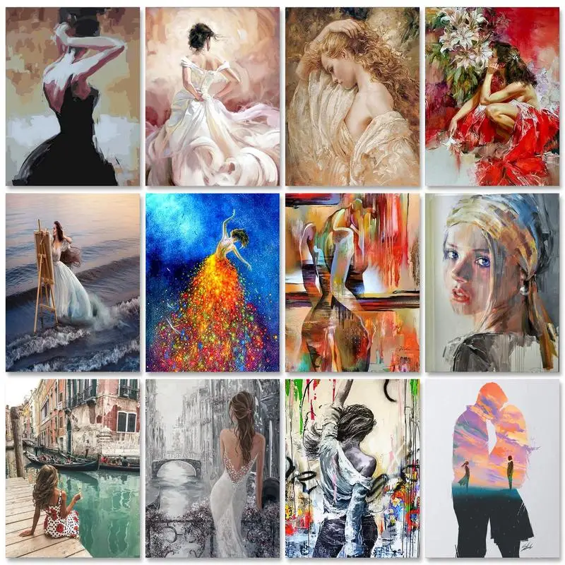 

SDOYUNO Coloring By Numbers Portrait Adult DIY Unframe Acrylic Paint Handpainted Gift Acrylic Paint By Numbers Girl Home Decor
