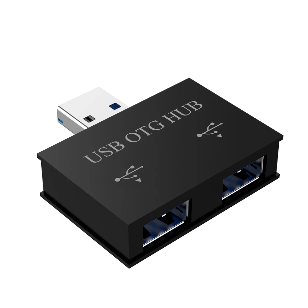 Robotsky Mini USB 3.0 Hub 2 Port USB Hub High Speed Hub Splitter Box For PC Laptop U Disk Card Reader for Mobile Phone Hub Use - Цвет: Черный