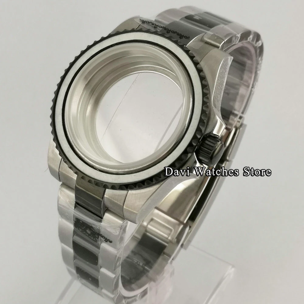 

40mm Silver Watch Case+Watch Bracelet For NH35 NH36 MIYOTA 8205/8215/821A,DG2813 3804,ETA 2836 Movement