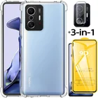 чехол + 9d стекло на mi11t pro прозрачный ударопрочный силиконовый чехлы для телефона mi11 lite 5g ne xiaomi 11t glass case mi 11lite xiaomi 11 t pro чехол ми 11 лайт ксиоми 11 т про чехол на ми11т про сяоми ми 11т про