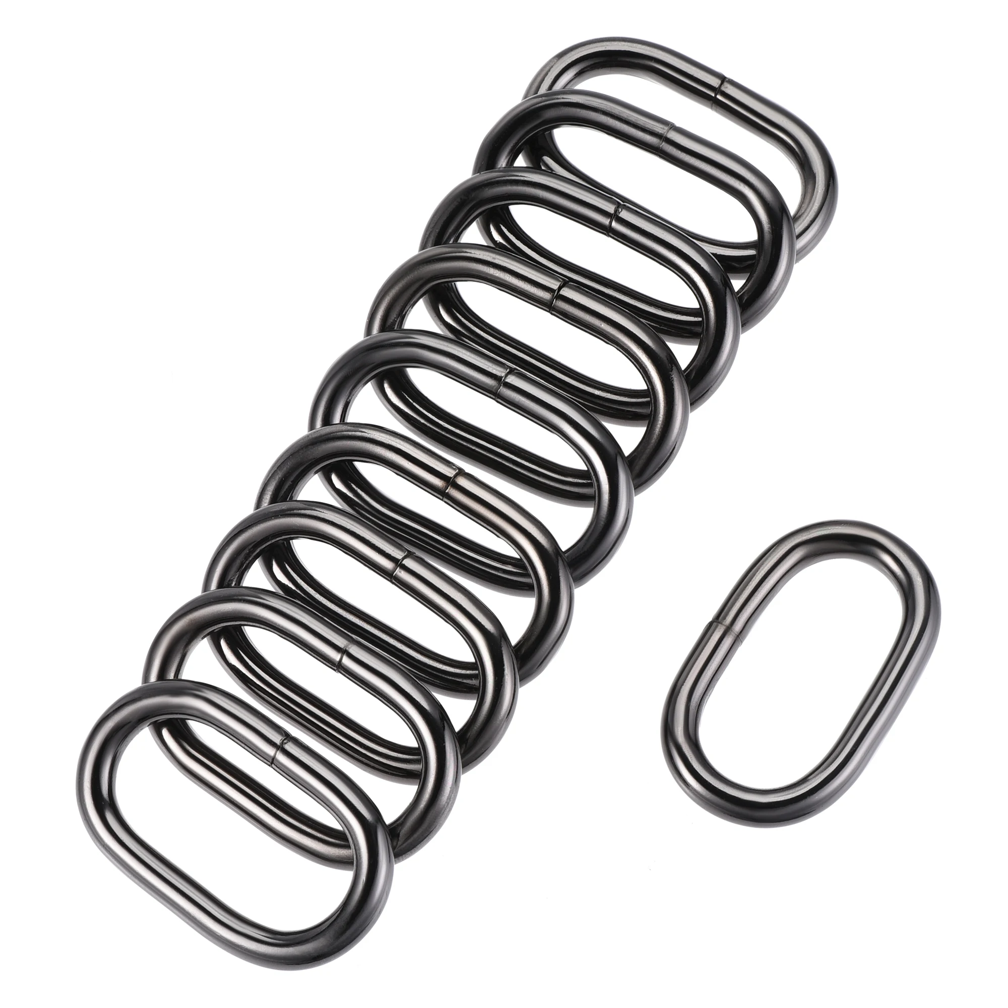 

Uxcell Metal Oval Ring Buckles 32x15mm for Bags Belts DIY Black 20pcs