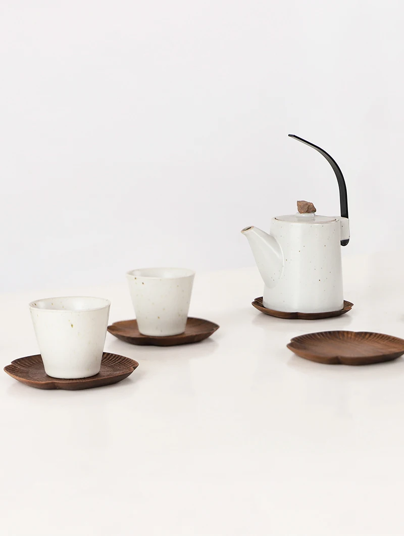 Коврик для чашки из массива дерева в японском стиле креативный коврик чашек