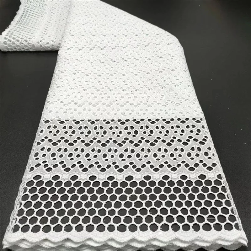 

5Y Cotton Lace Fabric High Quality Nigeria Lace 2021 Swiss Voile Lace Fabric Embroidered African Dry Lace For Wedding Dress 10L