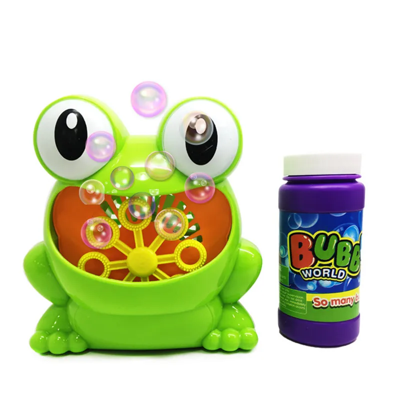 

New Cute Frog Automatic Bubble Machine Gun Soap Bubble Blower Outdoor Kids Child juguetes brinquedos Toy for Kids