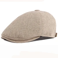 ht3346 beret cap men spring summer autumn cap hat men women cotton linen breathable newsboy cap adjustable octagonal cap berets