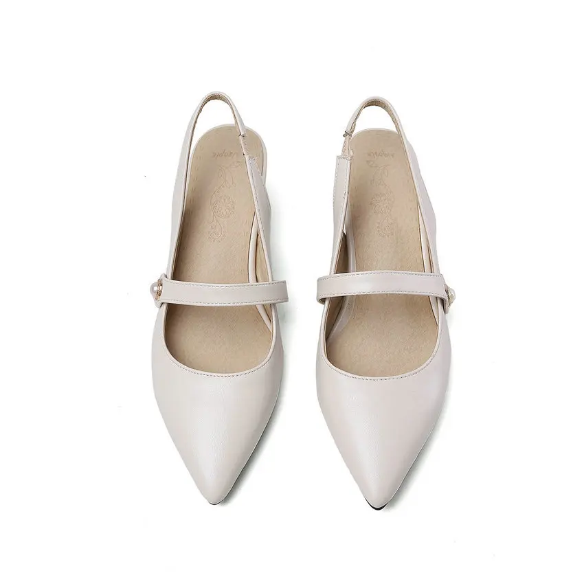 Женские босоножки с острым носком QUTAA черные туфли из искусственной кожи