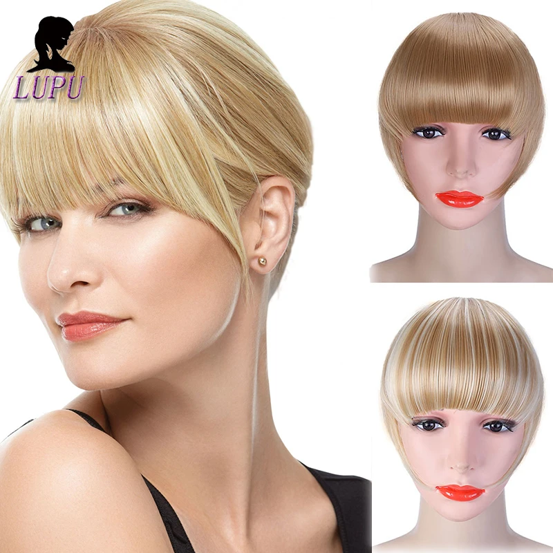 LUPU челки с зажимом для волос синтетические удлинители передние аккуратные