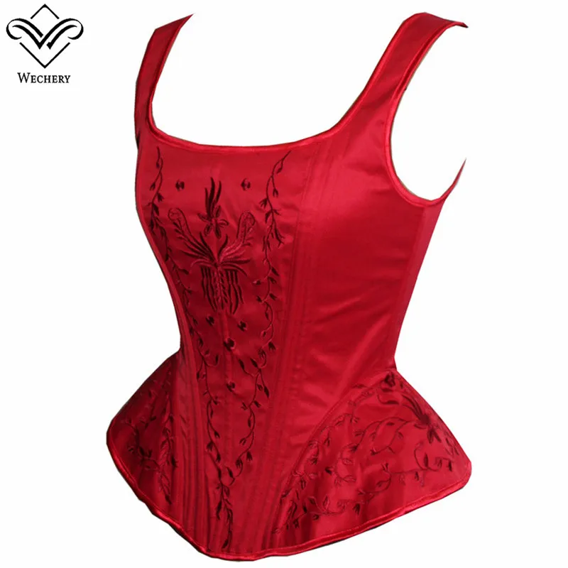 Корсет Wechery в стиле стимпанк сексуальные готические свадебные корсеты кружевной