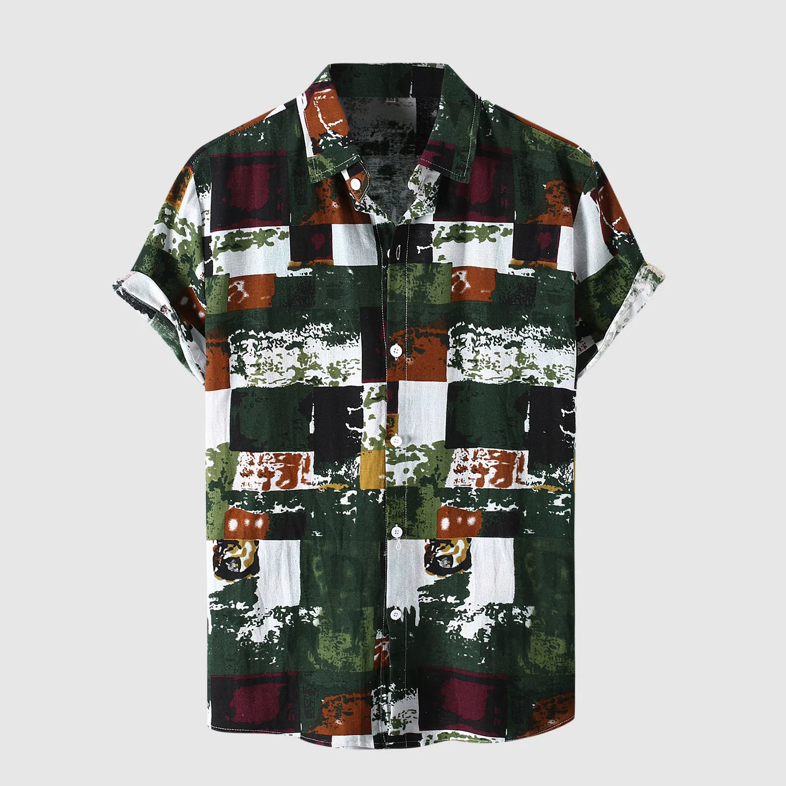 

Мужская рубашка JAYCOSIN с принтом, гавайская Свободная рубашка с короткими рукавами, Повседневная пляжная Классическая рубашка с отложным вор...