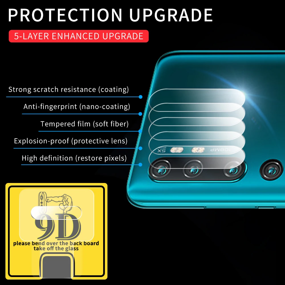 Закаленное стекло объектив для Xiaomi Mi 9 10 Lite задняя камера Защитный Объектив CC9 Pro 9D