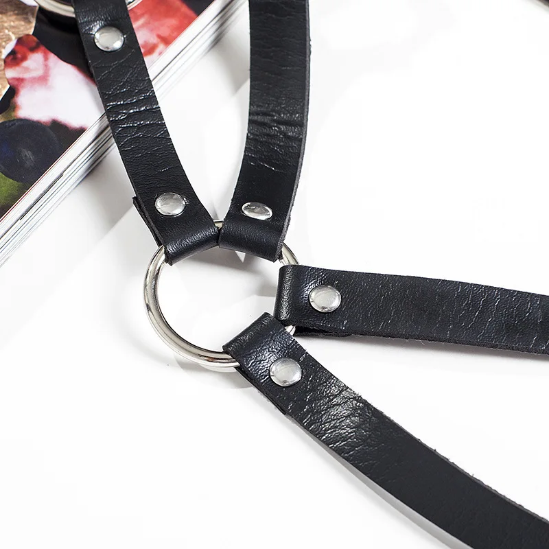 

Leather Harness Underwear Set Garter Belts Sexy Women Waist To Leg Bondage Cage Straps Bra Garter Body Belts Lingeries for Woman