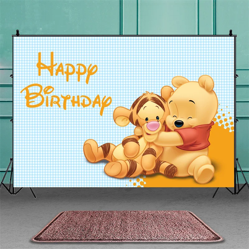 

Party Backdrops Children's Birthday Decoration Wall Disney Winnie The Pooh Tigger Custom Background Wedding Photozone Event Home