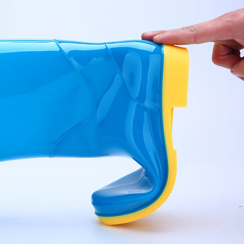 Резиновые сапоги для дождливой погоды Женская обувь высотой бочка зимние теплые