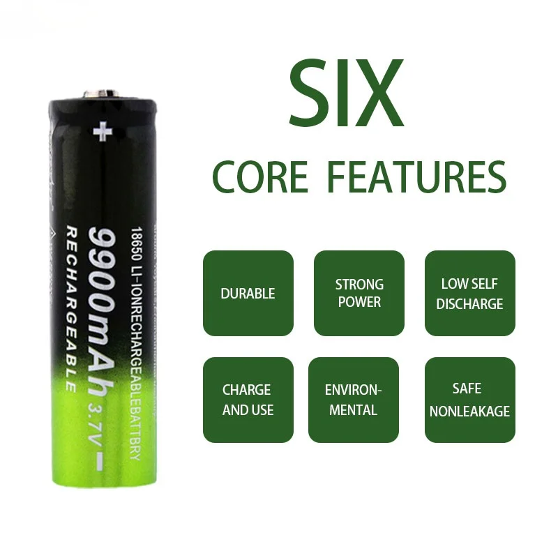 

2021 new 18650 battery high quality 9900mAh 3.7V 18650 lithium ion battery 100% original rechargeable battery + free shipping