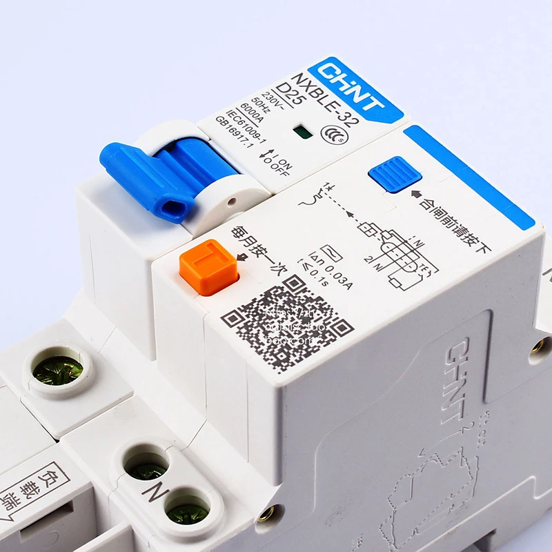 Устройство CHINT AC230/400V NXBLE 32 1P + N для устройства остаточного тока D 6 10 16 20 25 32A защита